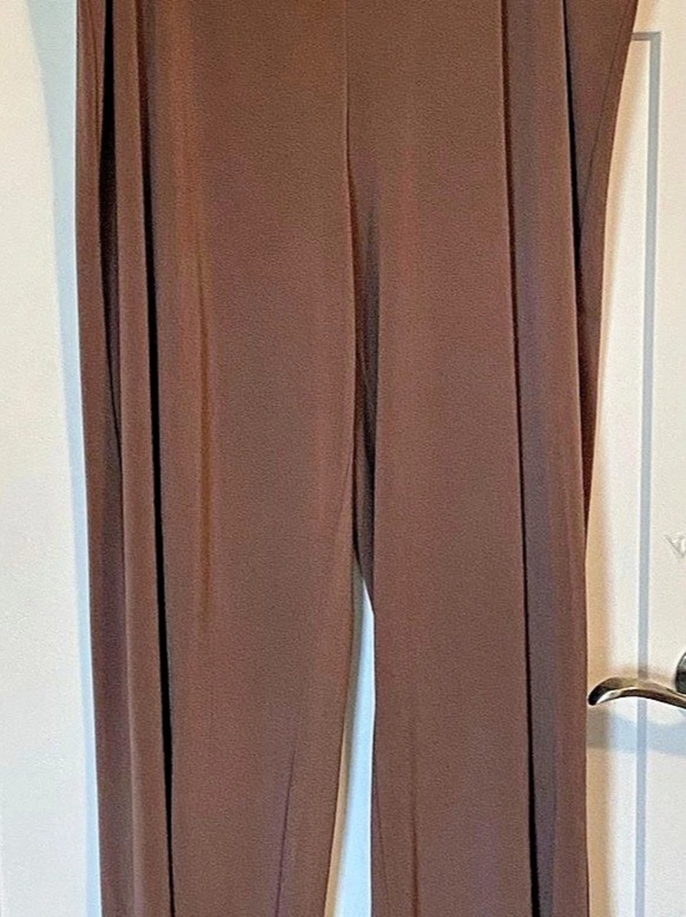 Coldwater Creek Faux Suede High Rise Straight Leg Pants Brown XL